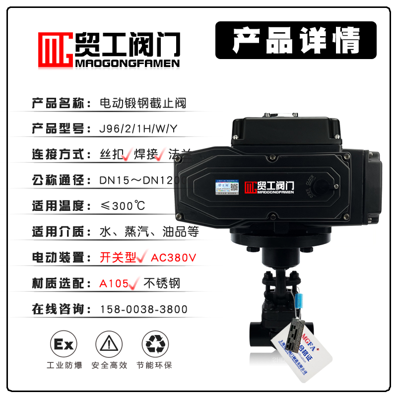 电动锻钢截止阀